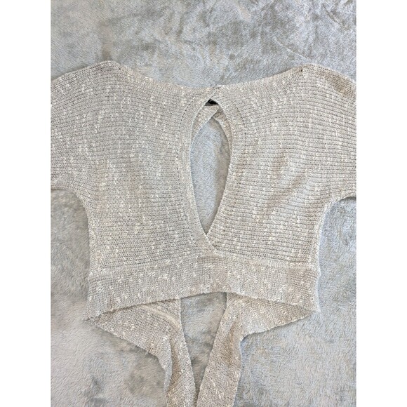 Express Women's Gray Open Crop Top Wrap Sweater - Size XS - Picture 7 of 7